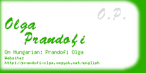 olga prandofi business card